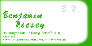 benjamin micsey business card